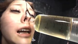 Sexy Asian Slave Bride Nasal Piss Injection BDSM