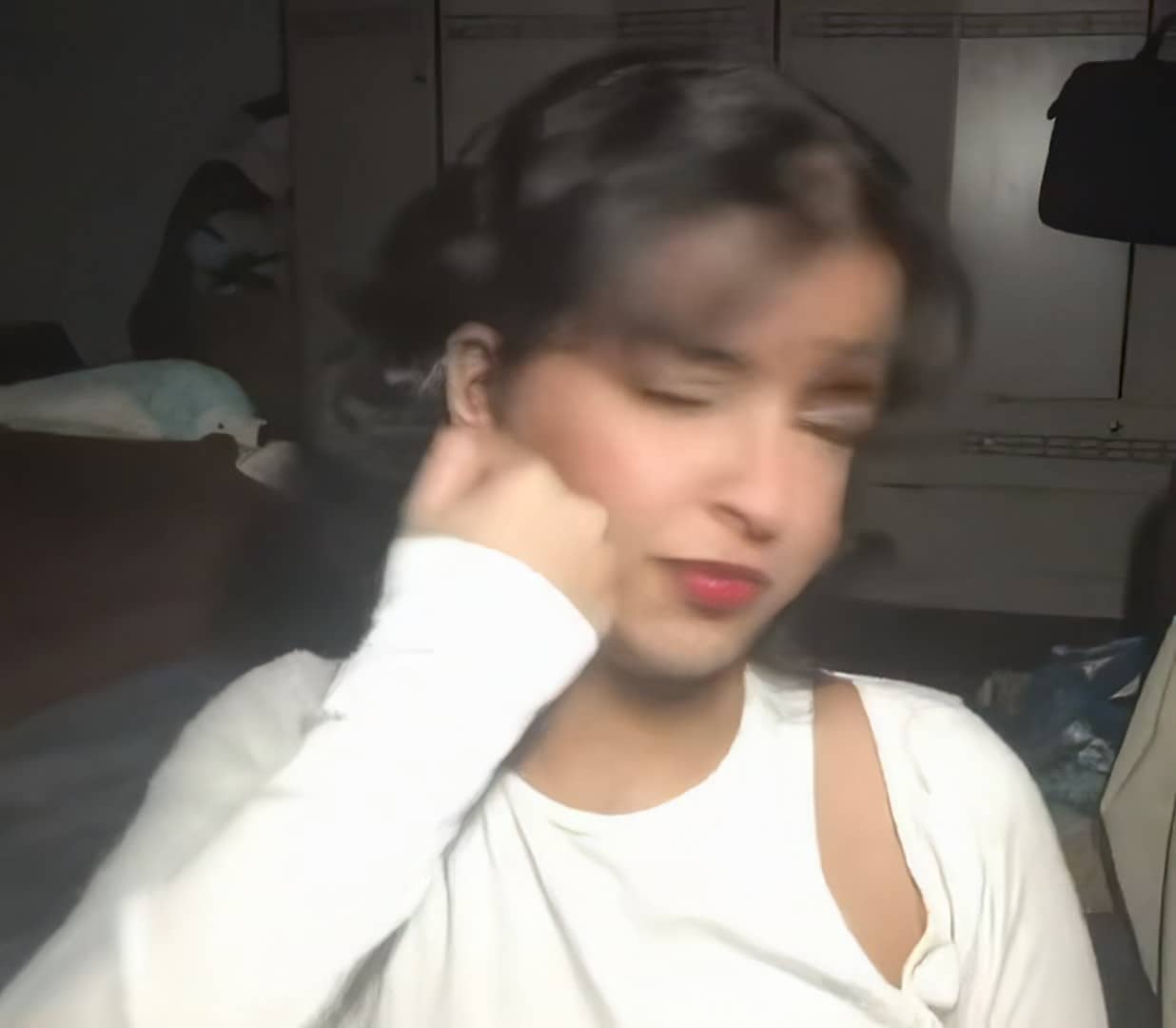 Masochistic Slut Self Face Punching on Cam