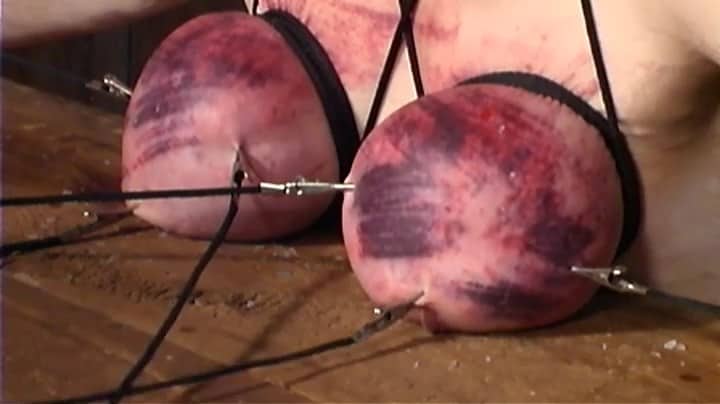 Extreme Masochistic Slut’s Bound Tits Wrecked During Session
