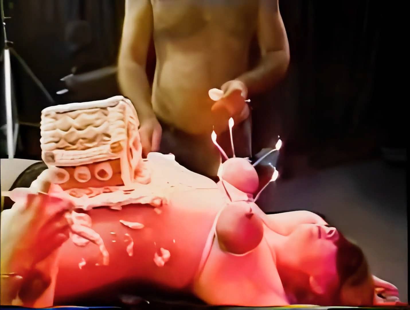 Lighting Candles on Bound Masochistic Slave Tits