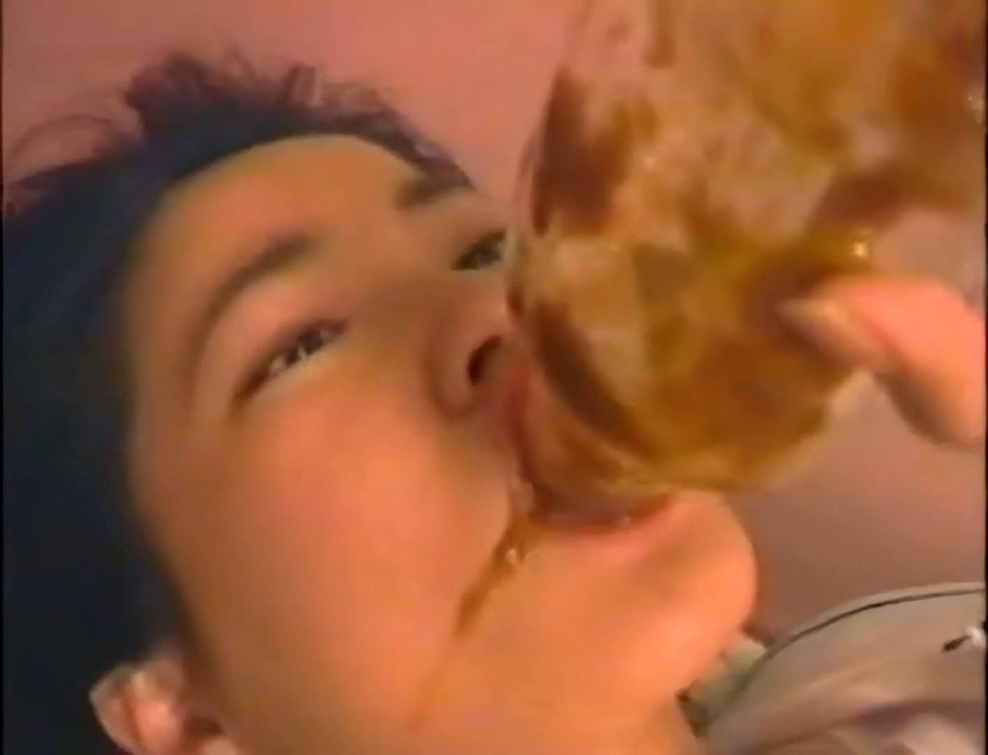 Vintage Classic Kinky Asian Slut Drinking Liquid Waste